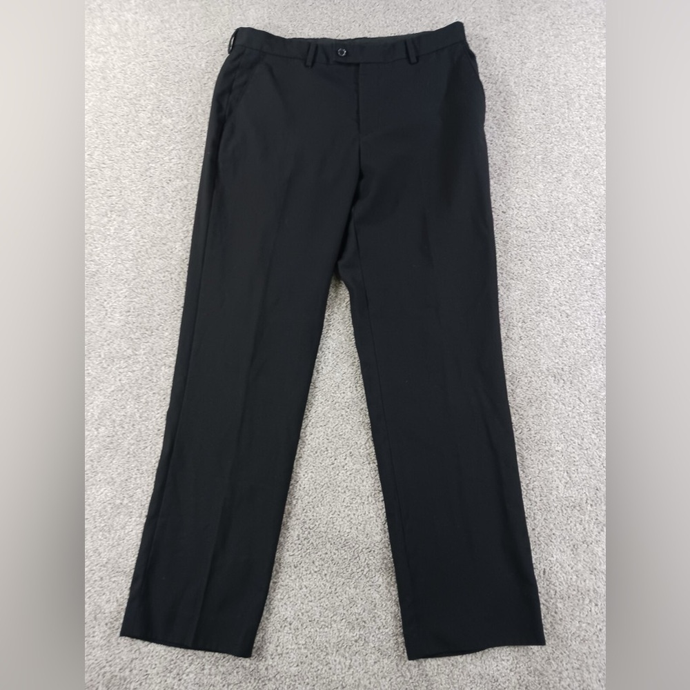 ALBERTO CARDINALI black slacks front and back pockets SZ 32x30 (adjustable hem)